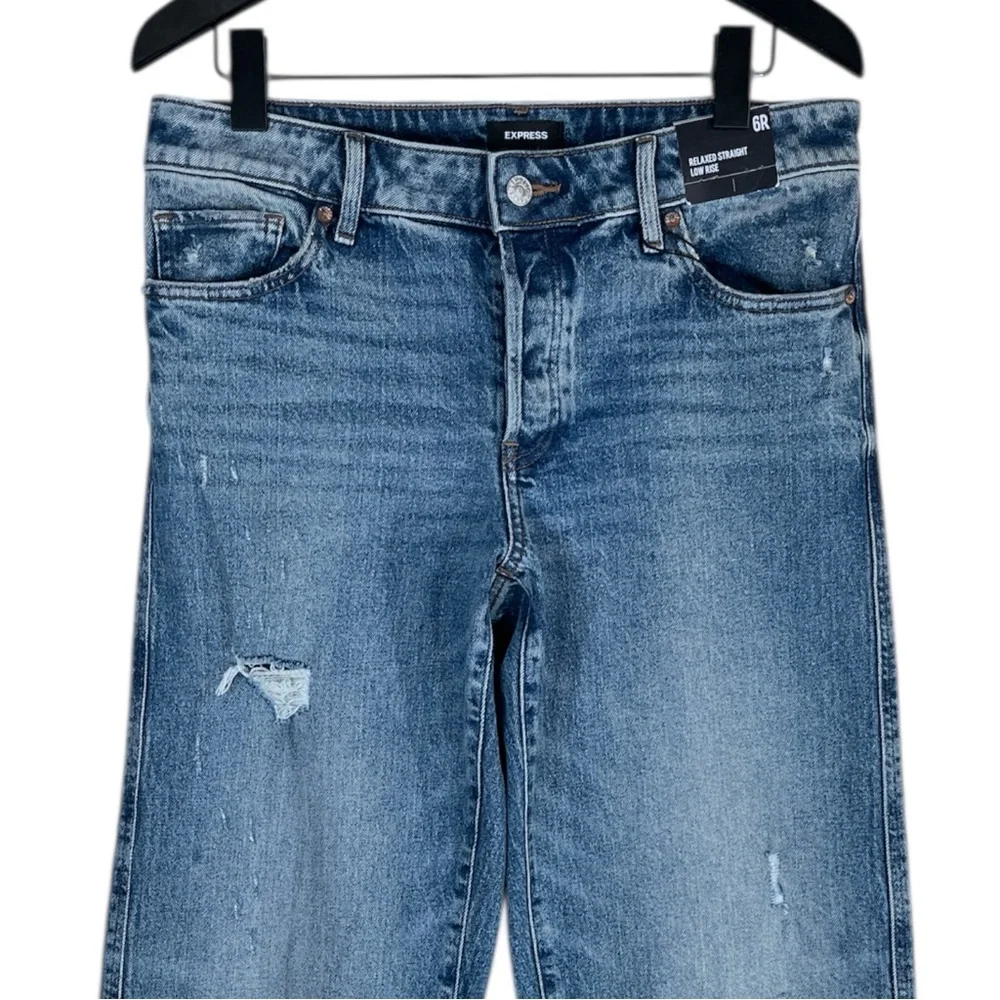 NWT Express Relaxed Straight Low Rise Jean with Button Fly Size 6R